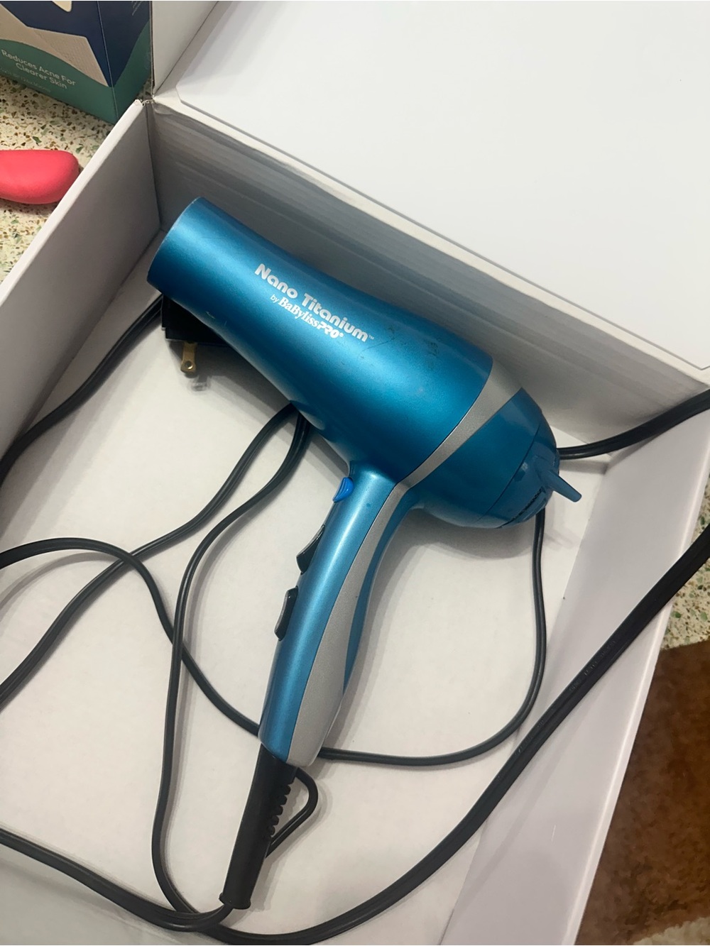 Babyliss Pro Nano Titanium Blue Hair Dryer - Lightweight Styling Tool